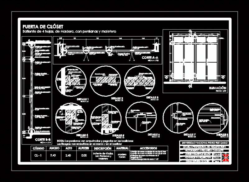 Closet Door Detail DWG Detail for AutoCAD