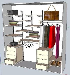 Closet, Wardrobe 3D SKP Model for SketchUp
