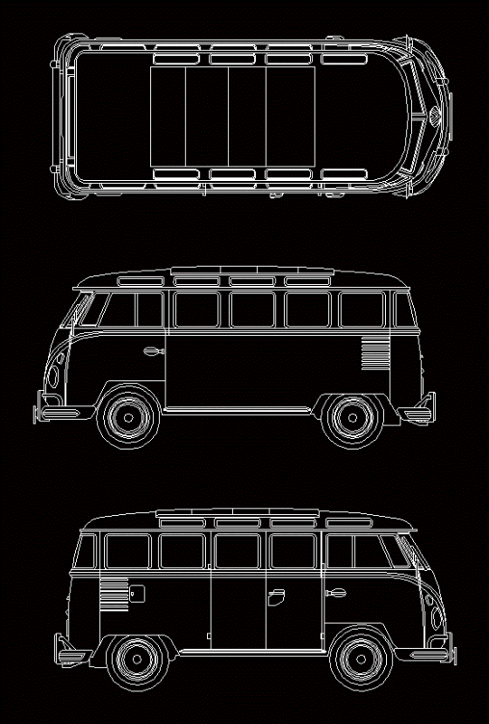 Combi Vw DWG Block for AutoCAD