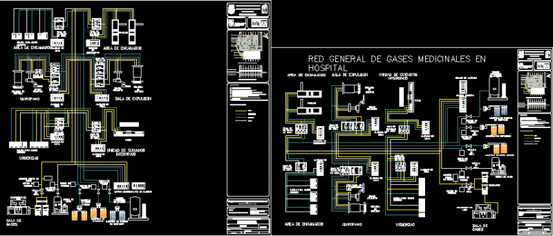 Comprehensive Network Of Medical Gases DWG Block for AutoCAD