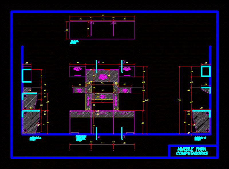 Computer Furniture DWG Block for AutoCAD