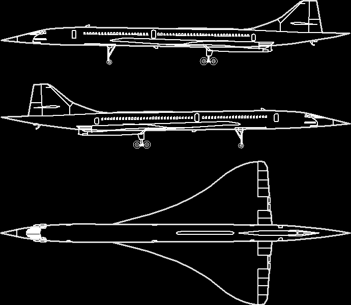 Concorde Plane 2D DWG Plan for AutoCAD • Designs CAD