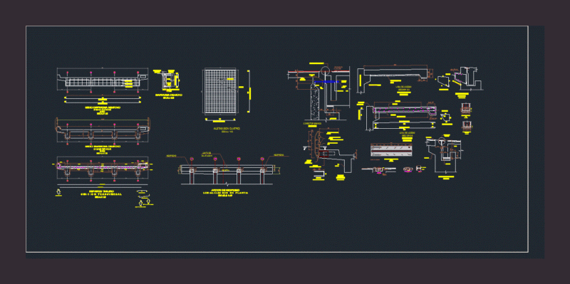 Concrete Slab Bridge Beams DWG Detail for AutoCAD