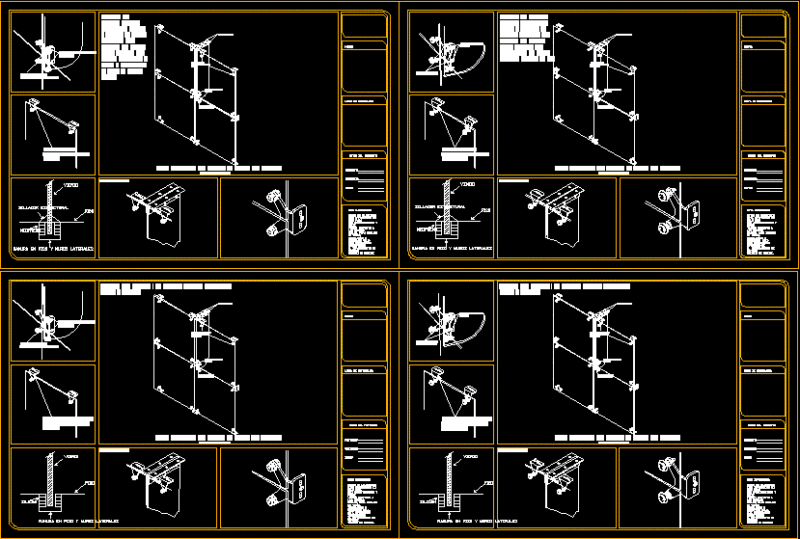 Connection Brackets — Glass Windows DWG Block for AutoCAD