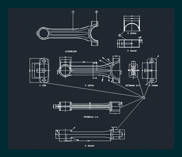 Conrod Rod Dwg Section For Autocad Designs Cad