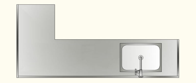Counter With Stainless Sink DWG Block for AutoCAD