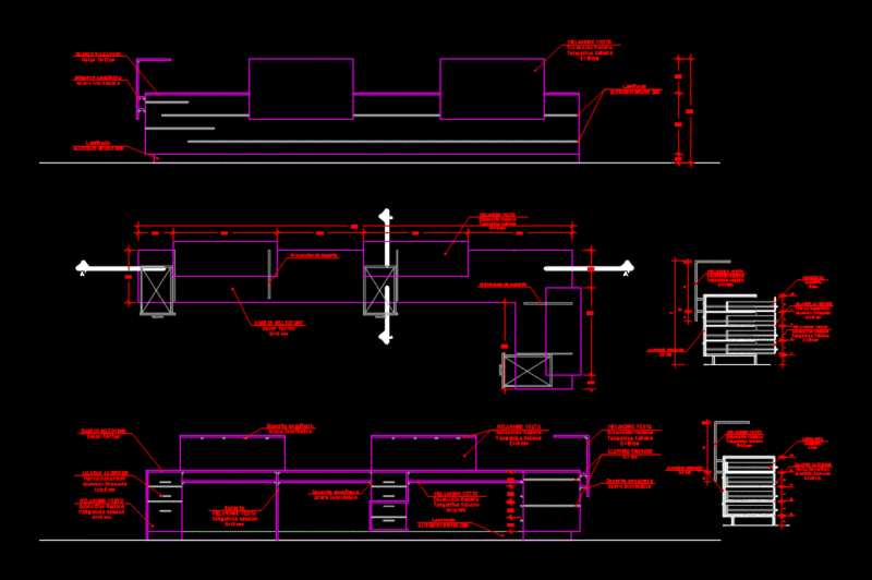 Counter Of Reception Details DWG Section for AutoCAD