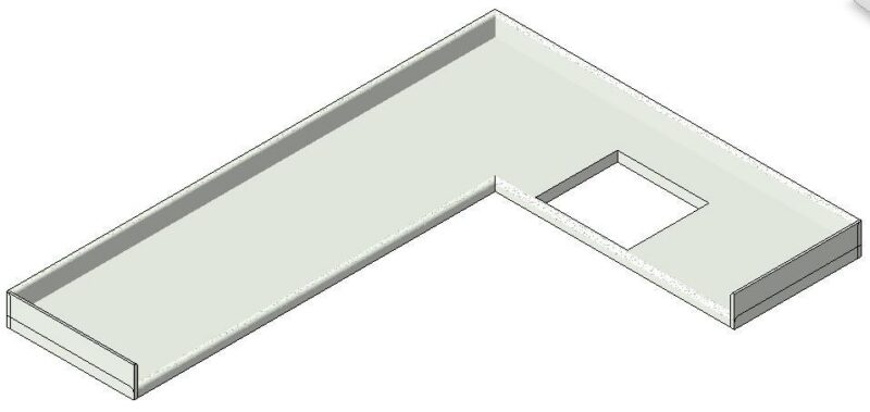 Countertop Curava L DWG Block for AutoCAD
