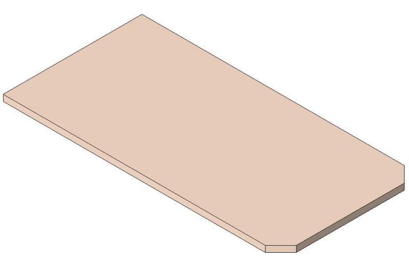 Countertop With Chamfered End RFA CAD Drawing