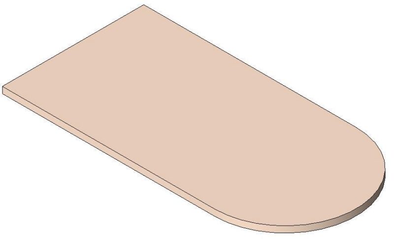 Countertop With Curved Side RFA CAD Drawing