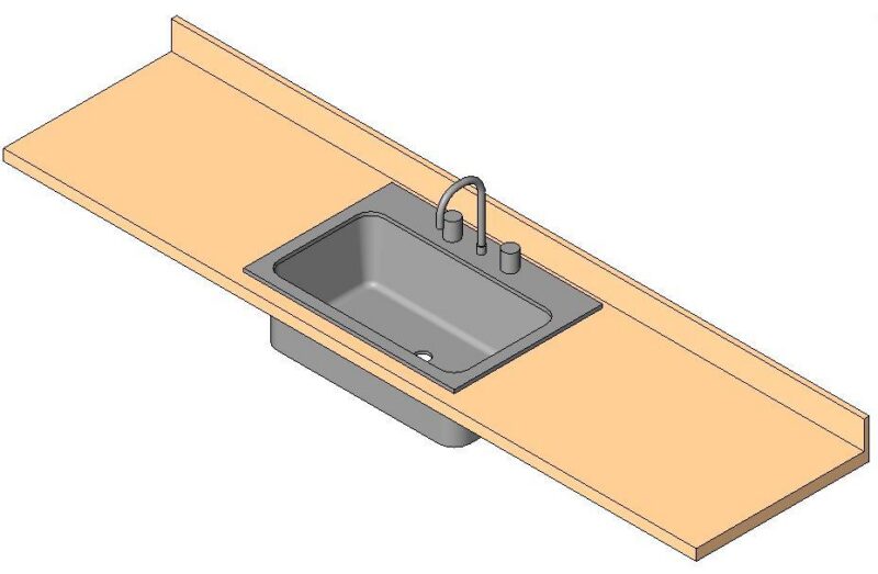 Countertop With Sink RFA CAD Drawing