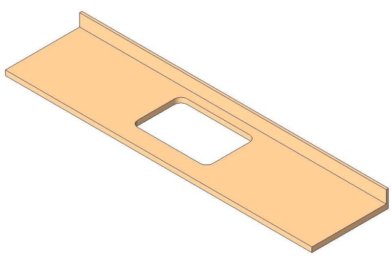 Counter Top With Sink Hole RFA CAD Drawing