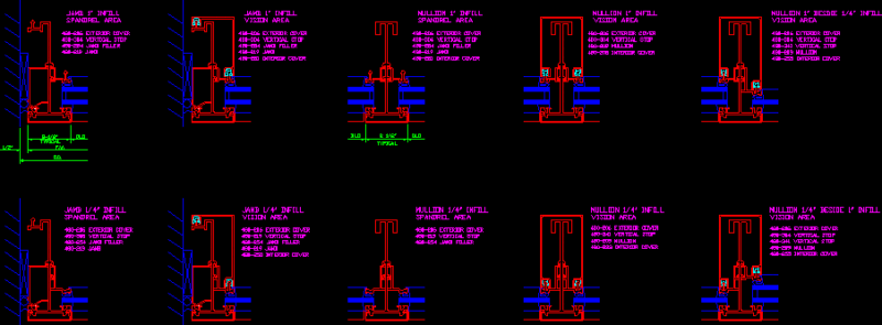 Courtain Wall Details DWG Detail for AutoCAD