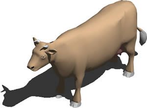 3D Standing Cow Animal Model DWG for AutoCAD