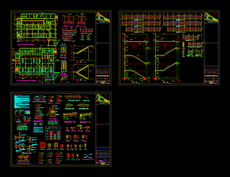 Cuardos Public Health System Of Columas; Beams And Structural Details DWG Detail for AutoCAD