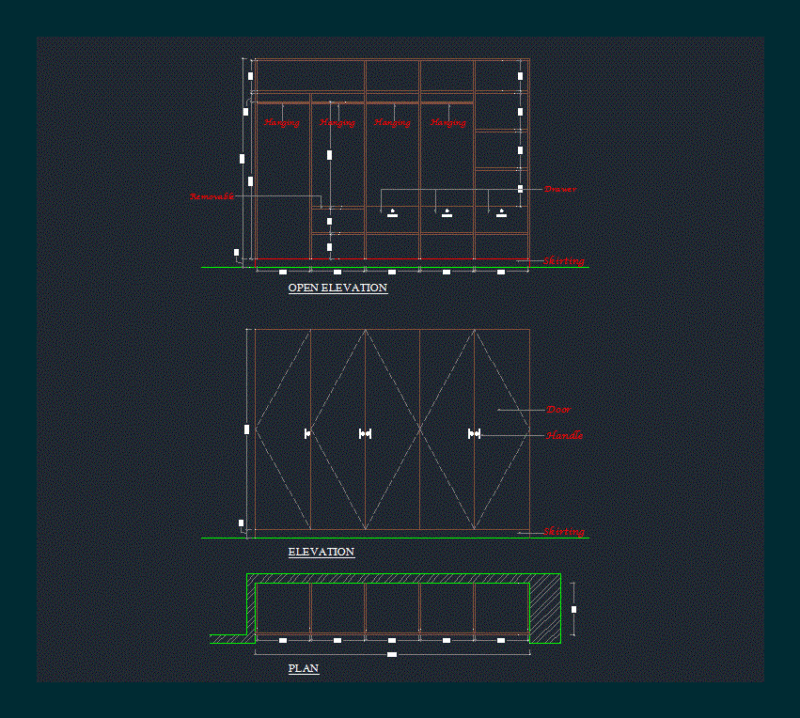 Cupboard DWG Detail for AutoCAD