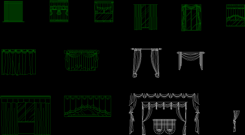 Curtains 2D DWG Block for AutoCAD Designs CAD