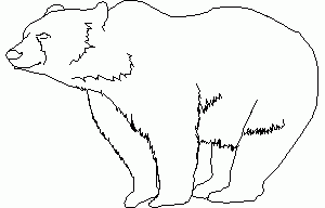 Bear Side View 2D Block for CAD