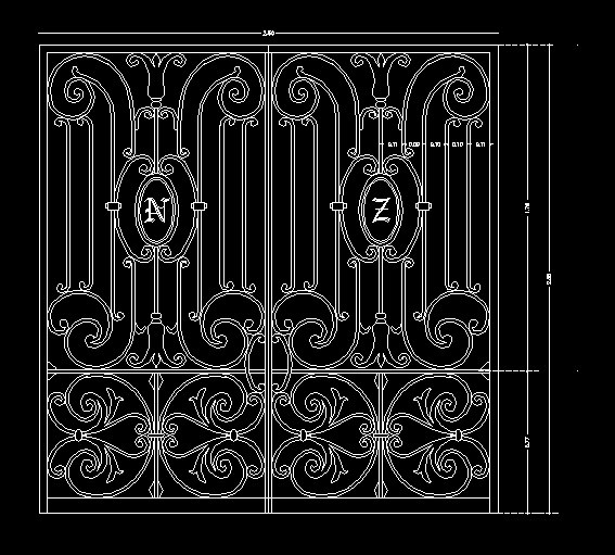 wrought iron cad details