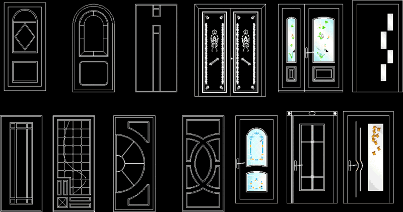 Design Doors In Elevation DWG Elevation for AutoCAD