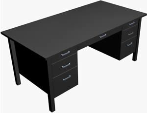 Office Desk With Drawers 3DS Model for 3D Studio Max