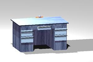 Office Desk 3D DWG Model for AutoCAD