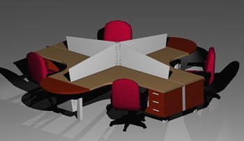 Office Cubicle 4 Seat 3D DWG Model for AutoCAD  Designs CAD