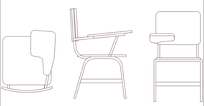 Desk, School Chair DWG Block for AutoCAD • Designs CAD