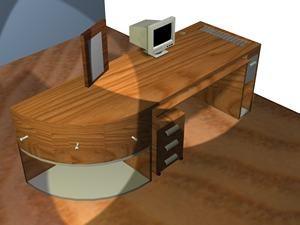 Curved Reception Desk 3D DWG Model for AutoCAD