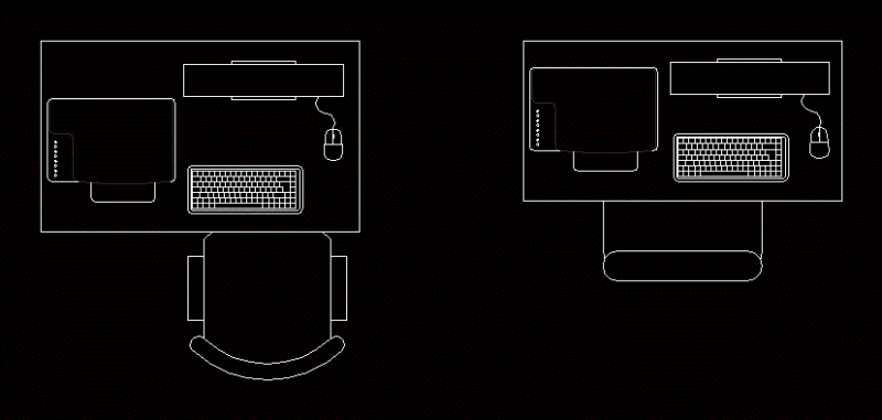 Desk DWG Block for AutoCAD