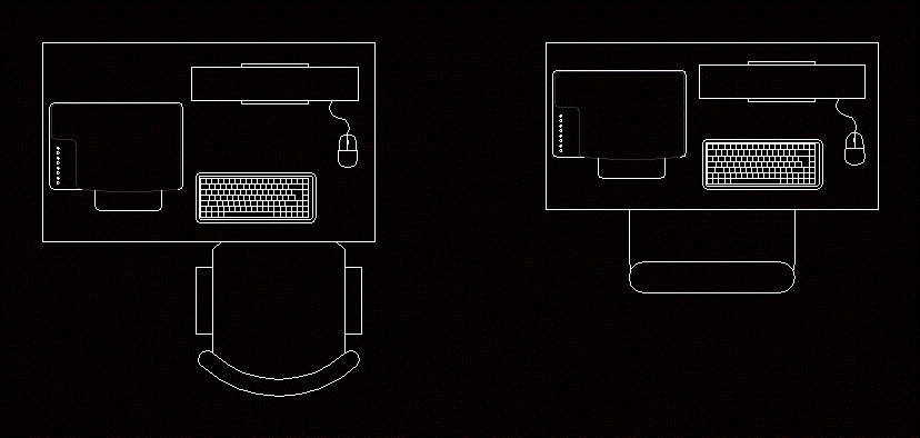 Компьютерный стол dwg