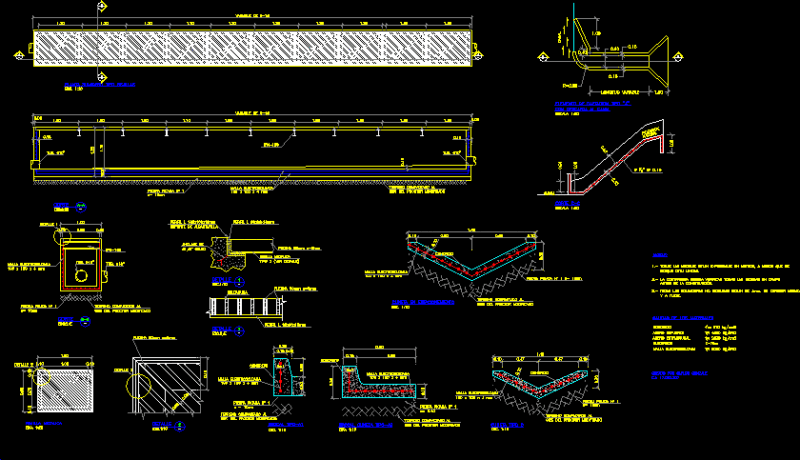Detail Drainage Pluvial Waters In Roads DWG Detail for AutoCAD