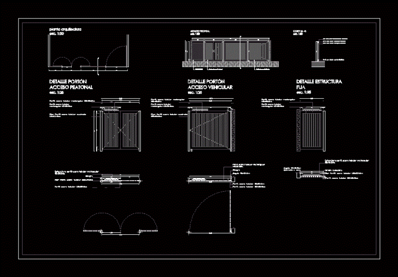 Detail Gate DWG Plan for AutoCAD