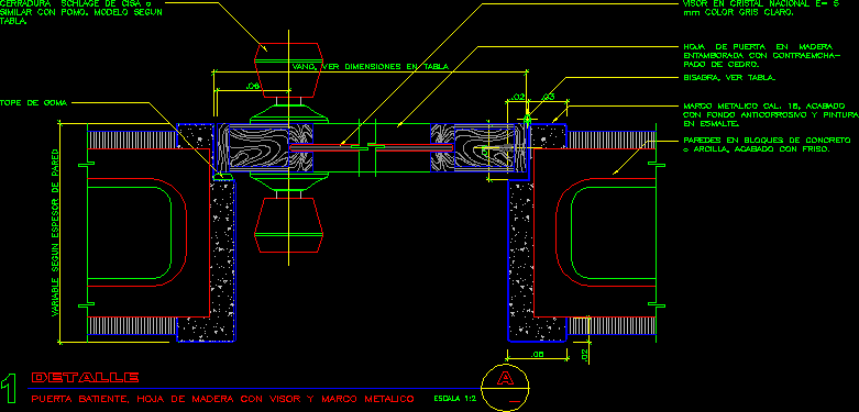 Detail Hinged Door - Wood Sheet DWG Detail for AutoCAD • Designs CAD