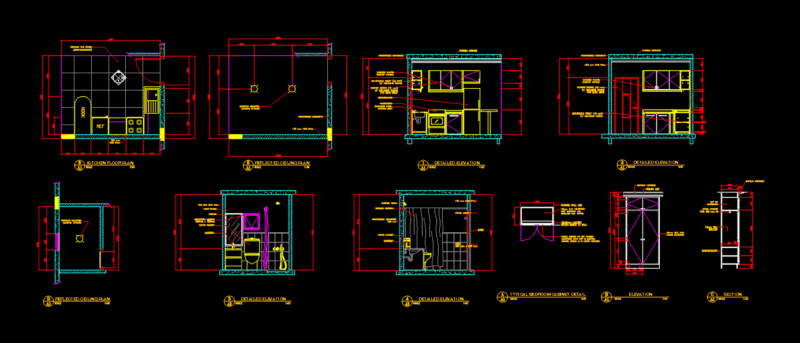 Detail Of Bedroom Cabinet; Bathroom DWG Detail for AutoCAD