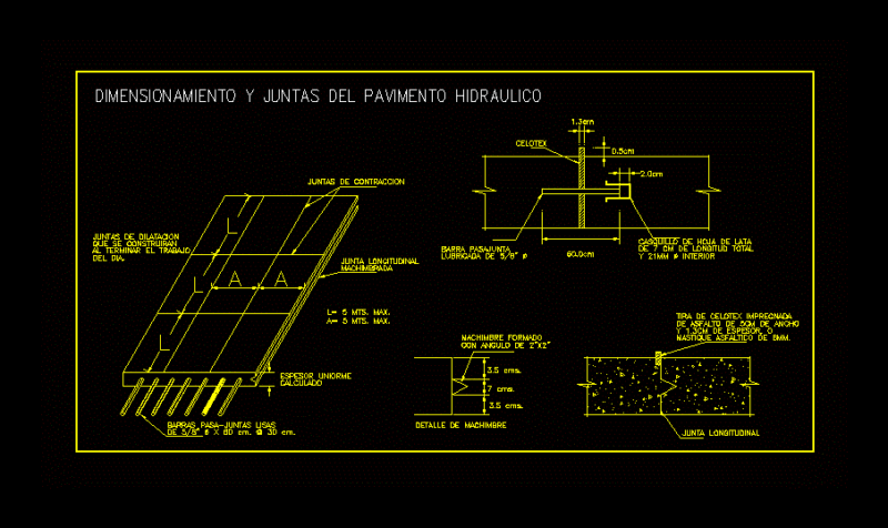 Detail Of Hydraulic Pavement DWG Detail for AutoCAD