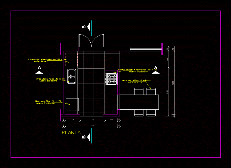 Detail Of Kitchen – Dining DWG Detail for AutoCAD