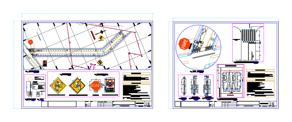 Detail Of Signs – Flexible Paving DWG Full Project for AutoCAD