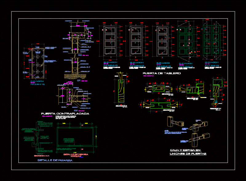 Detail Of Wooden Doors DWG Detail for AutoCAD