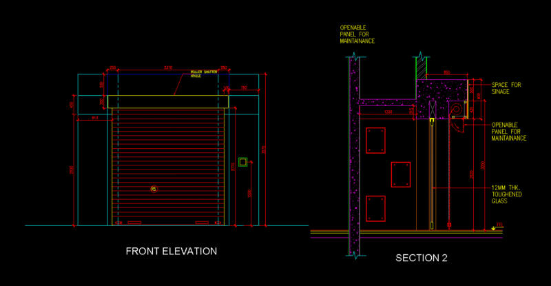 Detail Roll Curtain 2D DWG Plan for AutoCAD