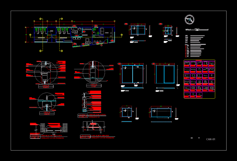 Details Canceleria DWG Plan for AutoCAD