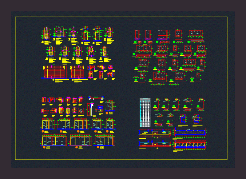 Details Doors; Windows And Bars DWG Detail for AutoCAD