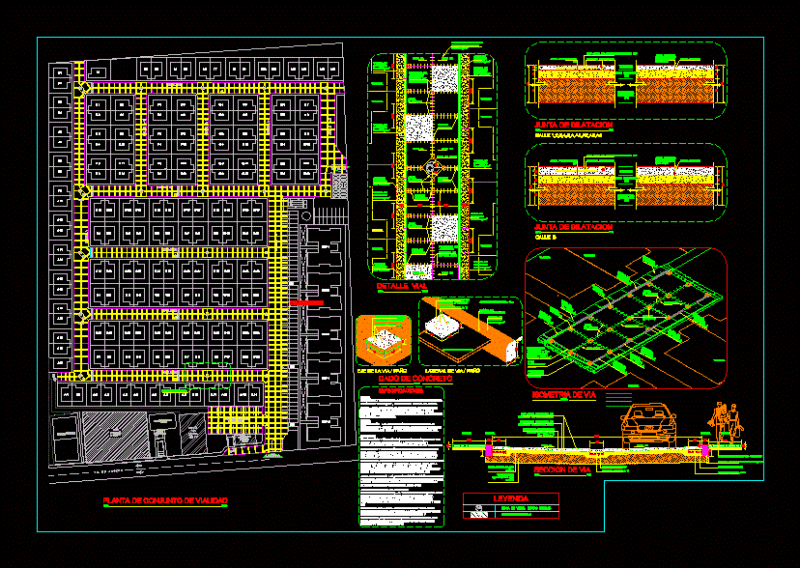 Details Of Concrete Pavement; Roads In Urban Planning DWG Detail for AutoCAD