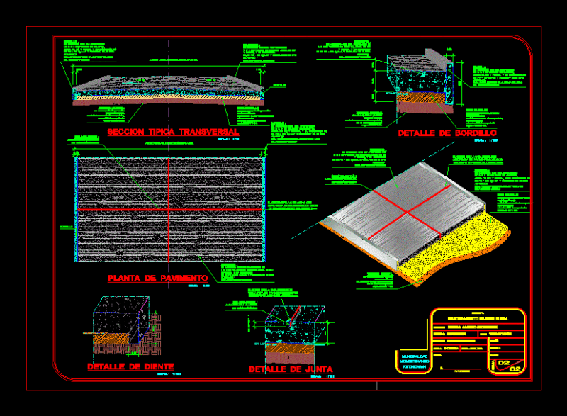 Details Of Construction Details For Pavement DWG Detail for AutoCAD