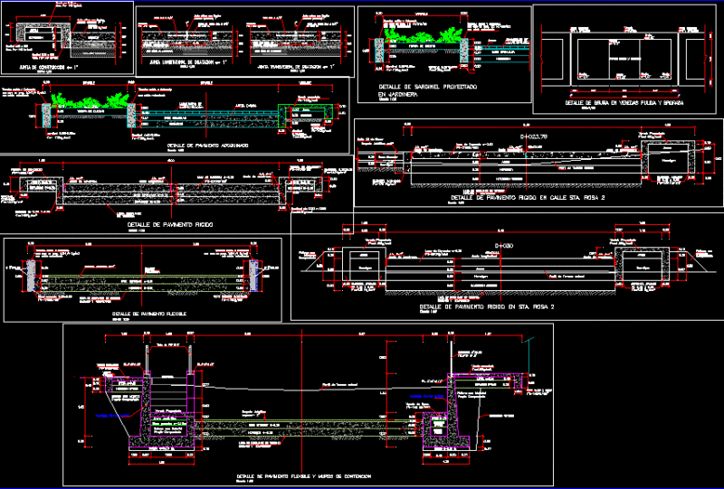 Details Of Pavements DWG Section for AutoCAD