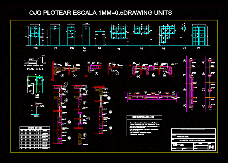 Details Of Windows And Doors DWG Detail for AutoCAD