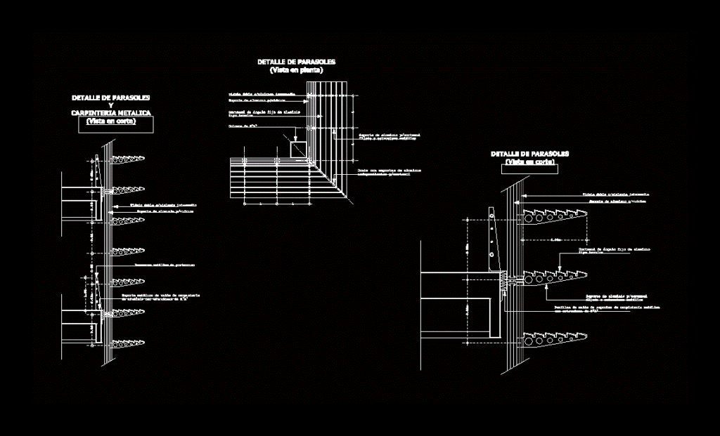 Details Parasols DWG Detail for AutoCAD