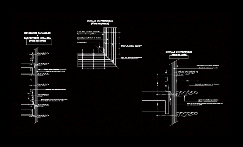 Details Parasols DWG Detail for AutoCAD