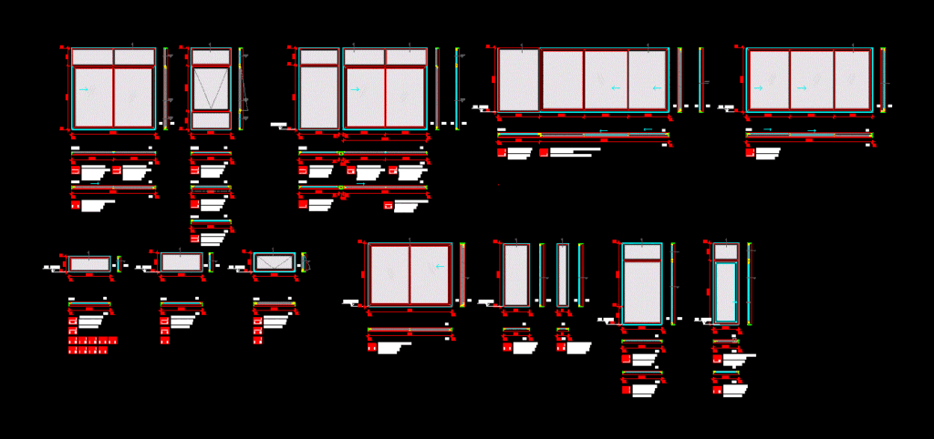 Details Pvc Window Thermal Panels DWG Plan for AutoCAD