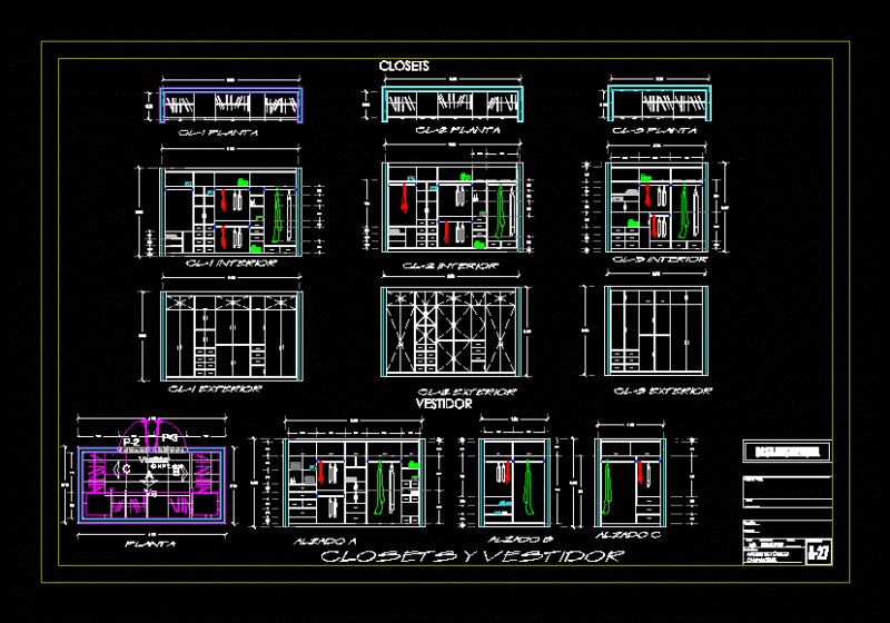Details Wooden Closets DWG Plan for AutoCAD